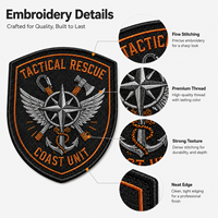 Écussons brodés personnalisés pour équipes de sauvetage d'urgence, vente en gros, emblèmes nautiques OEM, badges ancre pour vestes d'extérieur