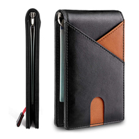 Dompet mewah pria, dompet pria serat karbon Ultra, dompet Stash, klip Tdollar, pemblokir RFID