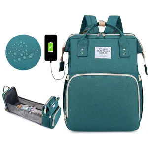 Personalizzato multifunzionale 3 in 1 impermeabile baby storage organizer pannolino sac a langer bag viaggio USB pannolino zaino per la mamma