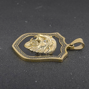 Fashion High Quality Stainless Steel Gold lion Head Pendant Jewelry lion Medallion Necklace Hip Hop Jewelry Pendants - Product Image 6