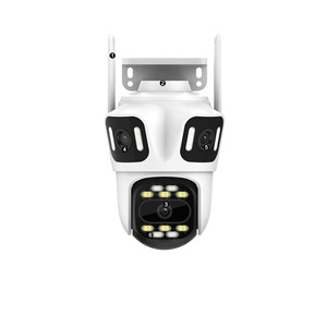Caméra IP WiFi extérieure 8MP à 3 objectifs et 3 vues, vision nocturne HD, audio bidirectionnel, stockage Cloud et Micro SD, système de surveillance PTZ - Product Image 1
