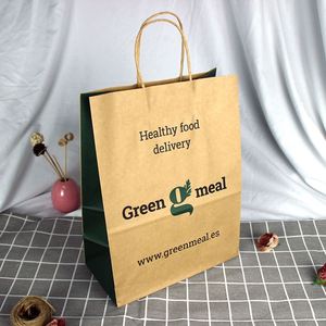 Bolsas de Papel Kraft Marrón con Asa para Comida para Llevar, con Logotipo Personalizado, para Regalos y Compras - Product Image 2