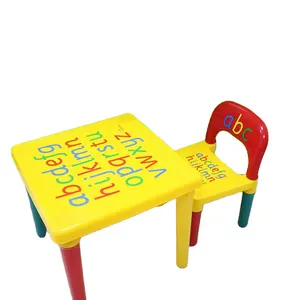 Penjualan laris 2023 kursi meja anak dapat dilepas kursi Prasekolah Set anak meja plastik dan kursi