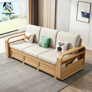 Sofá de diseño moderno, ecológico, en stock, personalizado, de bajo costo, suministro de fábrica, muebles de sala de estar, sofá de madera y tela. - Product Image 2