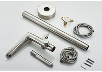 Yundoom OEM ducha nickel douche rotative brossée douche pluie support de sol robinet de baignoire autoportant