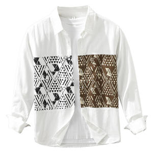 <span class=keywords><strong>Camicia</strong></span> a maniche lunghe da uomo con <span class=keywords><strong>stampa</strong></span> patchwork <span class=keywords><strong>giapponese</strong></span>, casual, alla moda, stile letterario, vestibilità ampia - Product Image 5