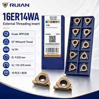 RUIAN 16ER14WA Carbide Threading Inserts External Right Hand 14WA for Carbon Steel Stainless Steel Turning
