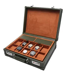 Custodia protettiva per orologio in pelle di alta qualità scatola per orologio di grande capacità visualizza custodia per orologio da viaggio