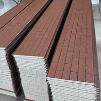 Revêtement mural extérieur durable 383 mm ignifuge, panneau sandwich isolé en métal décoratif avec texture brique et grain de bois