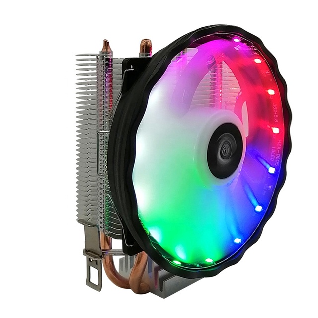 2 Heat Pipes CPU Cooler RGB 120mm PWM 3 Pin PC Radiator Quiet for Intel LGA 2011 1700 1200 1150 1151 AMD AM3 CPU Cooling Fan