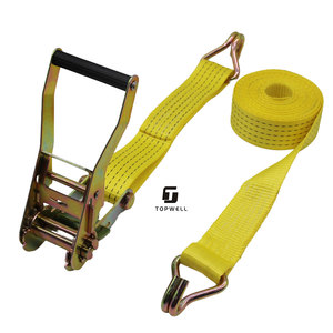 Heavy Duty 2 pouces 50MM Polyester Cargo Arrimage Cravate Camion Sangle À Cliquet Double J Sauvetage <span class=keywords><strong>Voiture</strong></span> <span class=keywords><strong>Ceinture</strong></span> Crochets pour Transport PE Matériel - Product Image 2