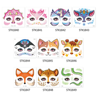 Offre Spéciale : Tatouages Temporaires Scintillants pour le Visage – Motifs Licorne, Renard et Autres Animaux – Maquillage Facial pour Enfants – Autocollants de Tatouage pour Fêtes et Festivals