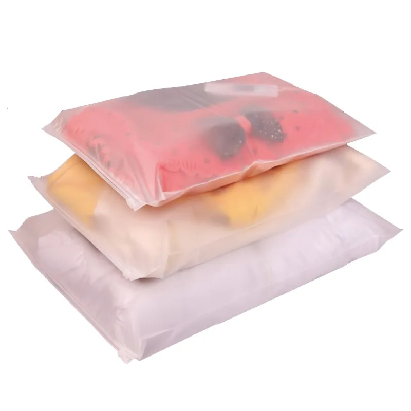 500 MOQ Custom Luxury PE/PVC/PP/Matte Frosted Transparent Plastic Poly Zip Lock Packaging Bags