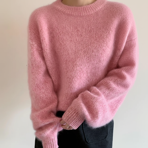 2025 nuevo suéter de color sólido con hombros descubiertos suéter de punto para mujer suéter informal - Product Image 1