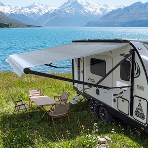 Auvent électrique rétractable Awnlux <span class=keywords><strong>5700C</strong></span> pour camion, camping-car, véhicule - Auvent extérieur en alliage d'aluminium imperméable de 15 pieds (6 m) - Product Image 1
