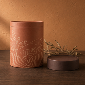Caja de Embalaje Cilíndrica para Té, con Ventana, de Papel Kraft Rígido, para Almacenamiento de Bebidas, Reciclable, Impresión Offset - Product Image 2
