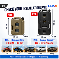 Nouvelle bouteille portable en HDPE de 10L 20L 3,5 mm avec double fixation pour ATV UTV 4x4 tout-terrain, fabriquée par LINDA