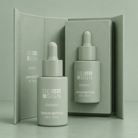 Flacon compte-gouttes cylindrique en verre vert mat de luxe OEM ODM pour sérum de soin de la peau