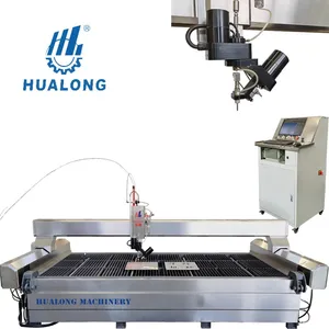 HUALONG-maquinaria de piedra HLRC-4020, cortadores de chorro de agua de mármol, máquina cortadora de piedra de 5 ejes, máquina de corte por chorro de agua para granito