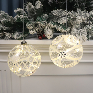 Adornos de vidrio blanco adornos de vidrio transparente decoración de Navidad al por mayor suministros para manualidades de Navidad bola - Product Image 5