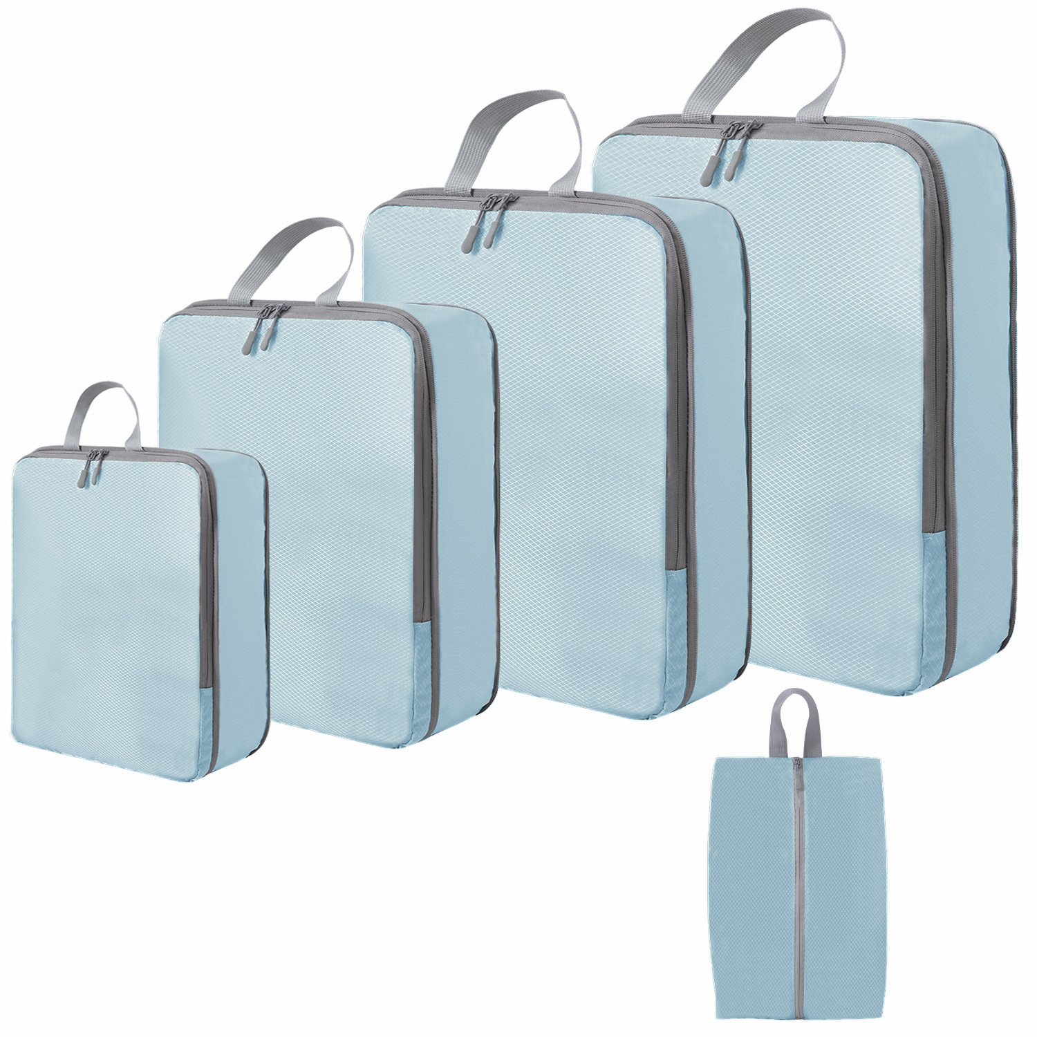 Conjunto azul de 5 piezas.