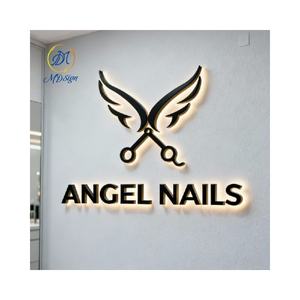 <span class=keywords><strong>Lettres</strong></span> lumineuses LED 3D personnalisées en miroir doré, logo personnalisé, enseigne LED pour la signalisation des entreprises et des magasins - Product Image 5