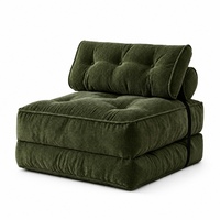 Canapé-lit de sol moderne en velours côtelé, pliable, avec coussin capitonné, fauteuil lounge convertible pour invités, mobilier de dortoir et de maison, vente en gros