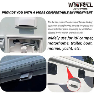 พัดลมระบายอากาศด้านข้าง RV 12V พร้อมมอเตอร์กำลังสูง 2 ตัวสำหรับรถพ่วงแคมป์เปอร์เรือยอชท์สีดำ - Product Image 2