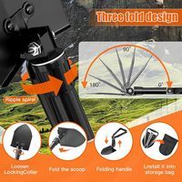 Pelle pliable portable en acier au carbone avec pochette de transport pour le camping et le jardinage
