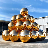 Boules gonflables brillantes suspendues d'événement Ballon gonflable de miroir de baisse boule gonflable d'or