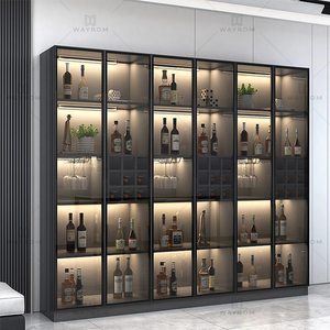 Wohnzimmermöbel Goldener Edelstahlrahmen Glas-Vitrine mit 3 Schubladen für Wohnzimmer Eck-Bar Weinaufbewahrungsschrank - Product Image 5