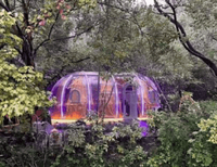 Nouvelle conception de maison bulle, dôme transparent en PC de 2 à 7 m, maison capsule pour l'hébergement touristique, utilisation pour les petites entreprises