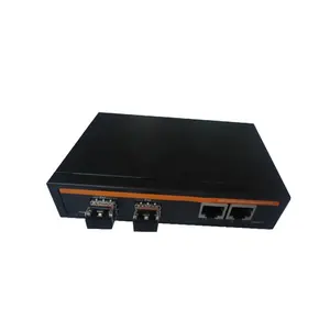 10 100 1000M 2 SC and 2 RJ45 ports SM Dual Fiber Optical Media Converter