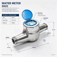 Household High-Sensitive Hot/Cold Water Meter 1 Inch DN15-DN50 Brass