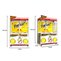 Grande machine à griffes transparente et colorée pour 2 joueurs, distributeur automatique d'arcade en libre-service, machine à griffes pour boîtes mystères et poupées