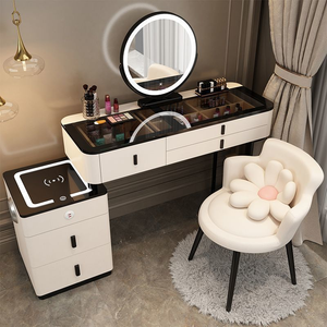 Smart <b>dressing</b> <b>table</b> wireless charging bedroom makeup <b>table</b> modern and simple multi-functional solid wood makeup <b>table</b> - Product Image 4