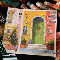 20 feuilles/paquet de papier pour scrapbooking à feuilles mobiles, série de dates de Noël, thème de Noël, journalisation DIY, collage de base