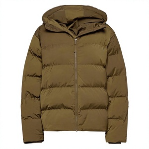 Custom Outdoor Warm Winter Hooded Bubble Puff Waterproof <b>Jacket</b> Zipper Closure Insulated Polyester Filled <b>Fleece</b> <b>Lining</b> for Men - Product Image 1