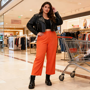 <span class=keywords><strong>Pantaloni</strong></span> da donna taglie forti <span class=keywords><strong>in</strong></span> <span class=keywords><strong>lino</strong></span> <span class=keywords><strong>misto</strong></span> Comfort con cinturino elastico <span class=keywords><strong>in</strong></span> vita con cerniera a mosca funzionale tasche inclinate sul retro - Product Image 3