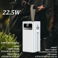 Batterie externe portable haute capacité 50000 mAh avec logo OEM, sortie 20W, support étanche, technologie GaN et interface Type-C