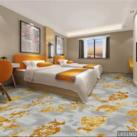 Tapis d'hôtel personnalisé à imprimé floral géométrique fabriqué à la machine pour le revêtement de sol du couloir et du salon de l'hôtel à usage commercial