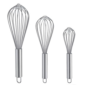 Stainless Steel Egg Beater Set 3 Piece 2 2.5 3 Inch Manual Handheld Kitchen Baking Mixing Tool - Product Image 4