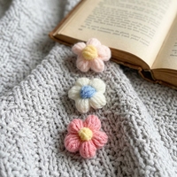 Fleurs artificielles en crochet faites à la main, écologiques, taille personnalisée, cadeau pour la décoration de vêtements
