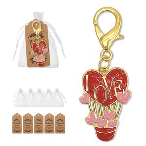 Llavero de Metal de Aleación de Zinc con Diseño de Dibujos Animados para Año Nuevo, Regalo de San Valentín con Rosa de Amor y Globo Aerostático - Product Image 2