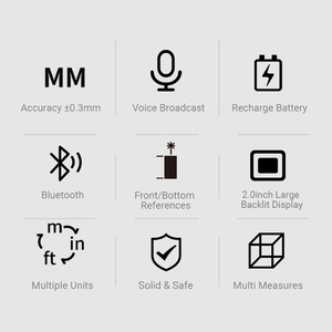 Télémètre laser professionnel à grand écran numérique avec diffusion vocale et mesure en mètres - Product Image 3
