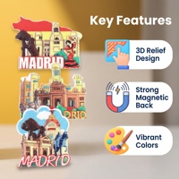 Imán de Resina Impermeable con Diseño de Arte Folclórico Personalizado, Estatua de Oso, Recuerdo de Viaje de Madrid, España, Atractivo Adorno para el Refrigerador del Hogar