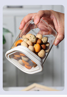 Pot en verre carré hermétique empilable en borosilicate avec couvercle transparent, compatible lave-vaisselle et micro-ondes, écologique, pour le stockage alimentaire en cuisine