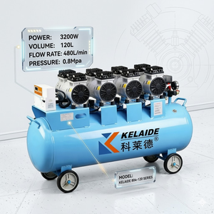 เครื่องอัดอากาศแบบลูกสูบ KELAIDE 804-120 3200W ความจุถัง 120 ลิตร อัตราการไหลสูงสุด 480 ลิตร/นาที แรงดัน 0.8Mpa แบบตั้งโต๊ะ ใช้ไฟฟ้ากระแสสลับ รุ่นอุตสาหกรรม - Product Image 2