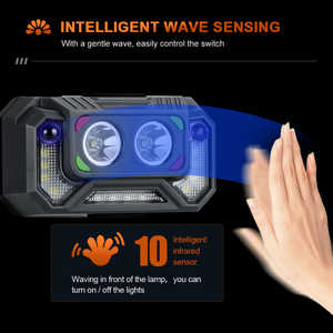 Interruptor de inducción infrarroja WOSEN, Luz fuerte 2 * LED 12 * SMD, faro recargable, faro LED multiusos - Product Image 3