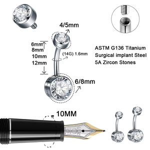 Lot de Piercings de <span class=keywords><strong>Nombril</strong></span> Mignons pour Enfants en Titane, Bijoux de Corps Opale, Longueur 6mm, Cadeau de Fête, Mariage, Fiançailles, Navel ASTM F136 - Product Image 2